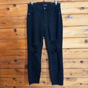 Judy Blue Boyfriend Fit Distressed Black Jeans Size 5/27